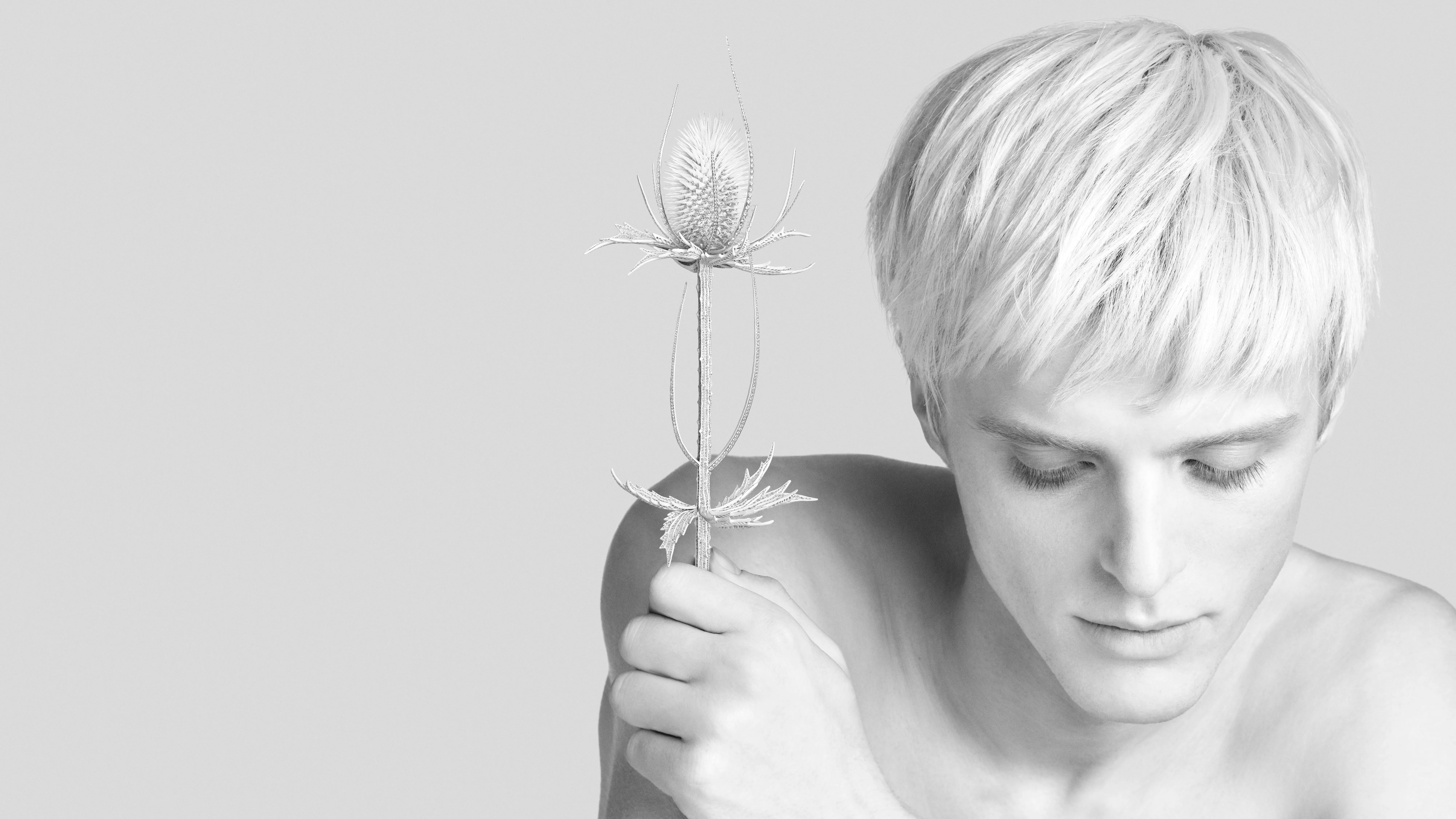 <p>Thistle brooch from Composition No.5 of the Boucheron Impermanence High Jewellery collection, crafted in 3D printed plant-based resin, 600 bezel-set diamonds, white gold and white ceramic</p>