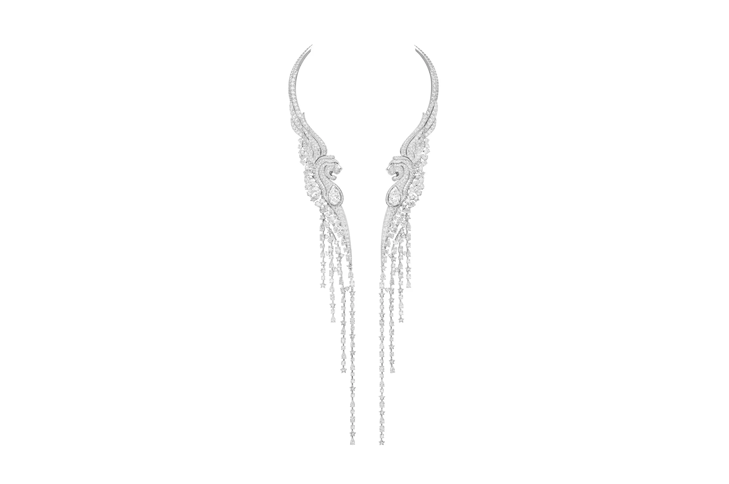 <p>Chanel Embrace Your Destiny necklace with two pear-shaped D-flawless Type IIa diamonds of 5.62 carats and 5.60 carats set alongside further diamonds in white gold from the Reach for the Stars High Jewellery collection </p>