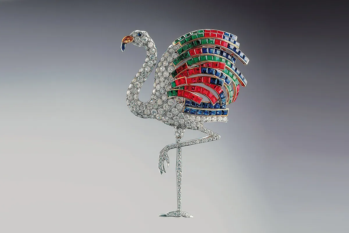 <p>Duchess of Windsor’s Cartier Flamingo Brooch</p>
