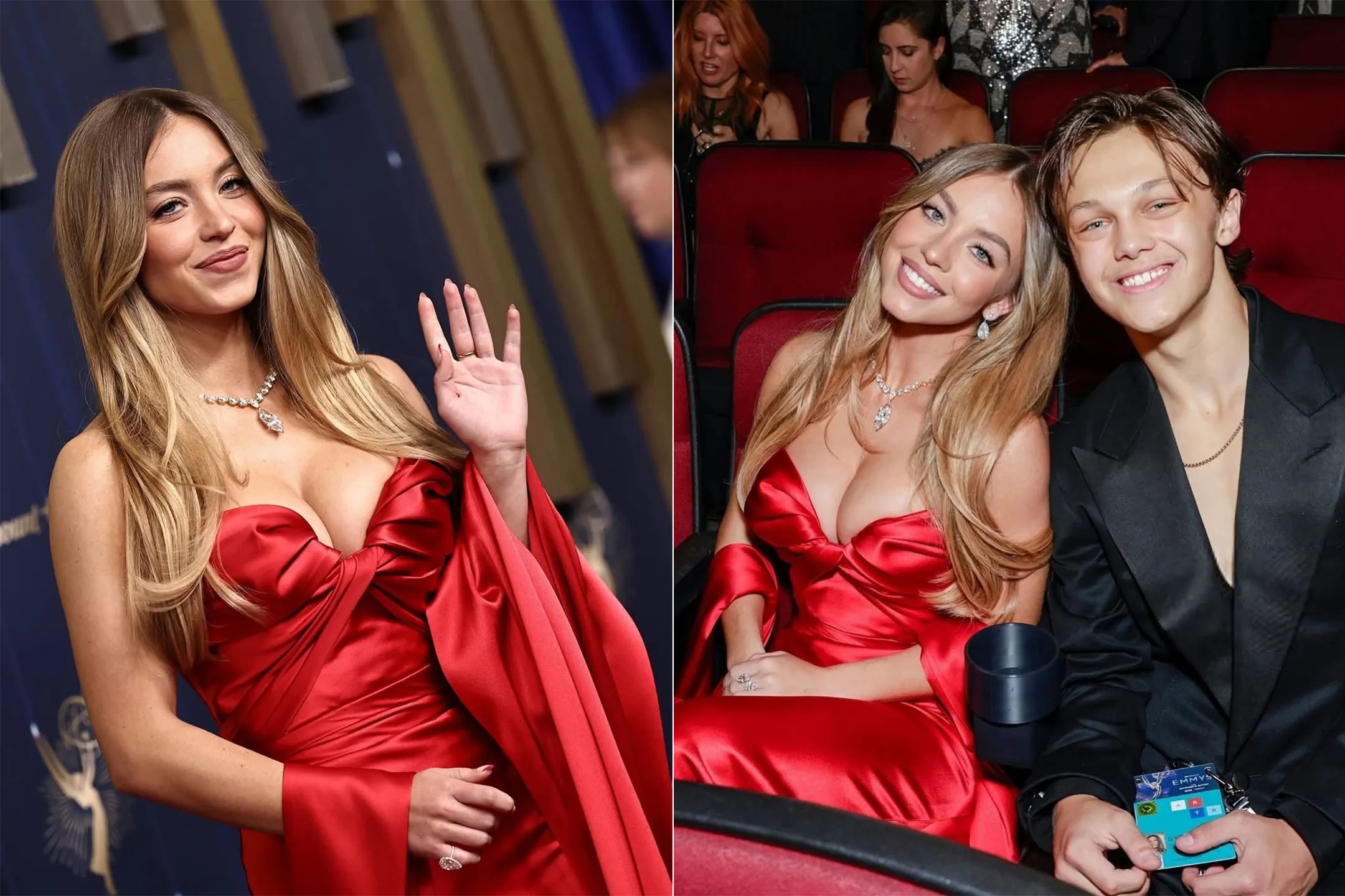 <p>Actress Sydney Sweeney at the 2025 Emmy Awards wearing a selection of jewels by Lorraine Schwartz, set with more than 175 carats of diamonds</p>
