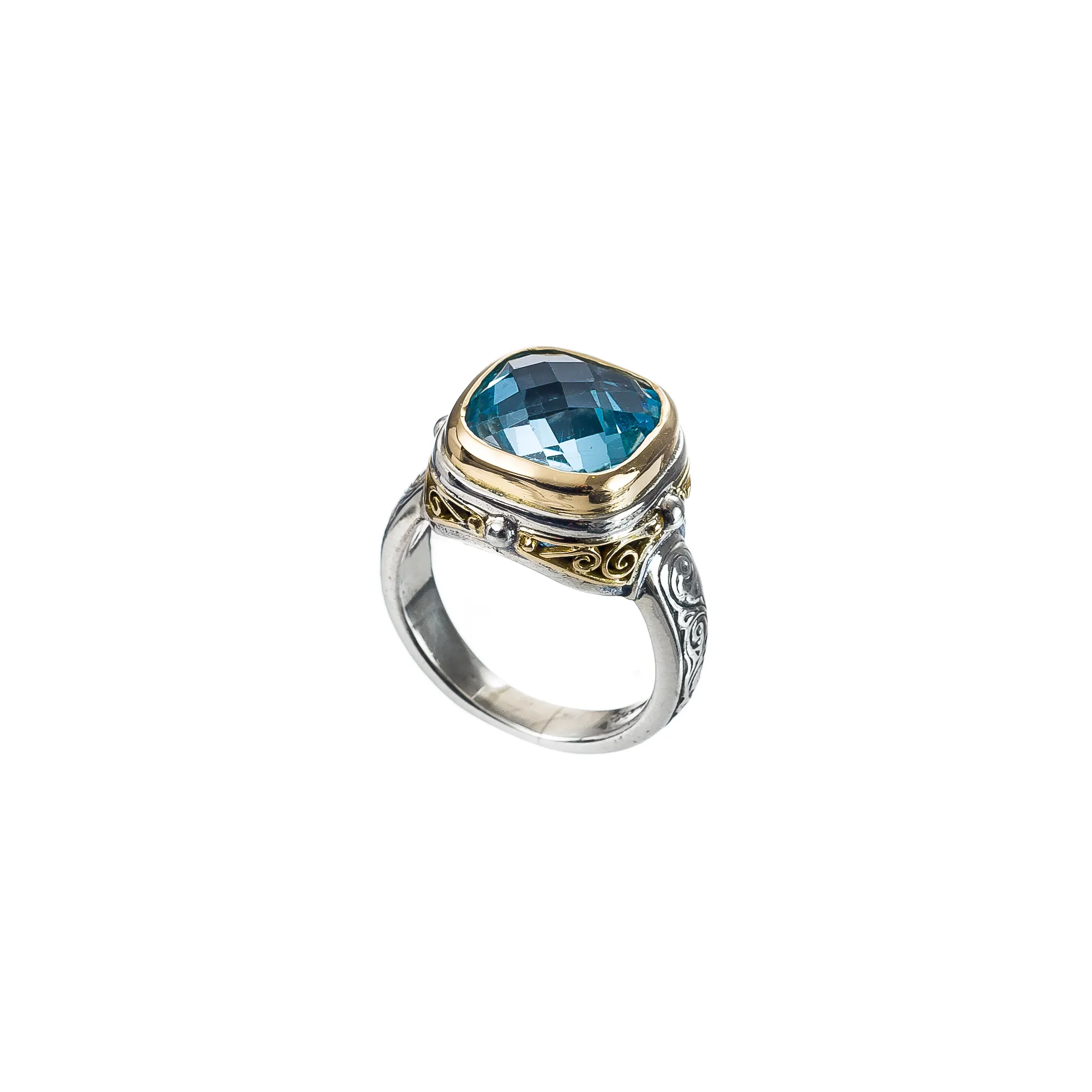 <p>A blue topaz cocktail ring by Gerochristo Jewelry</p>
