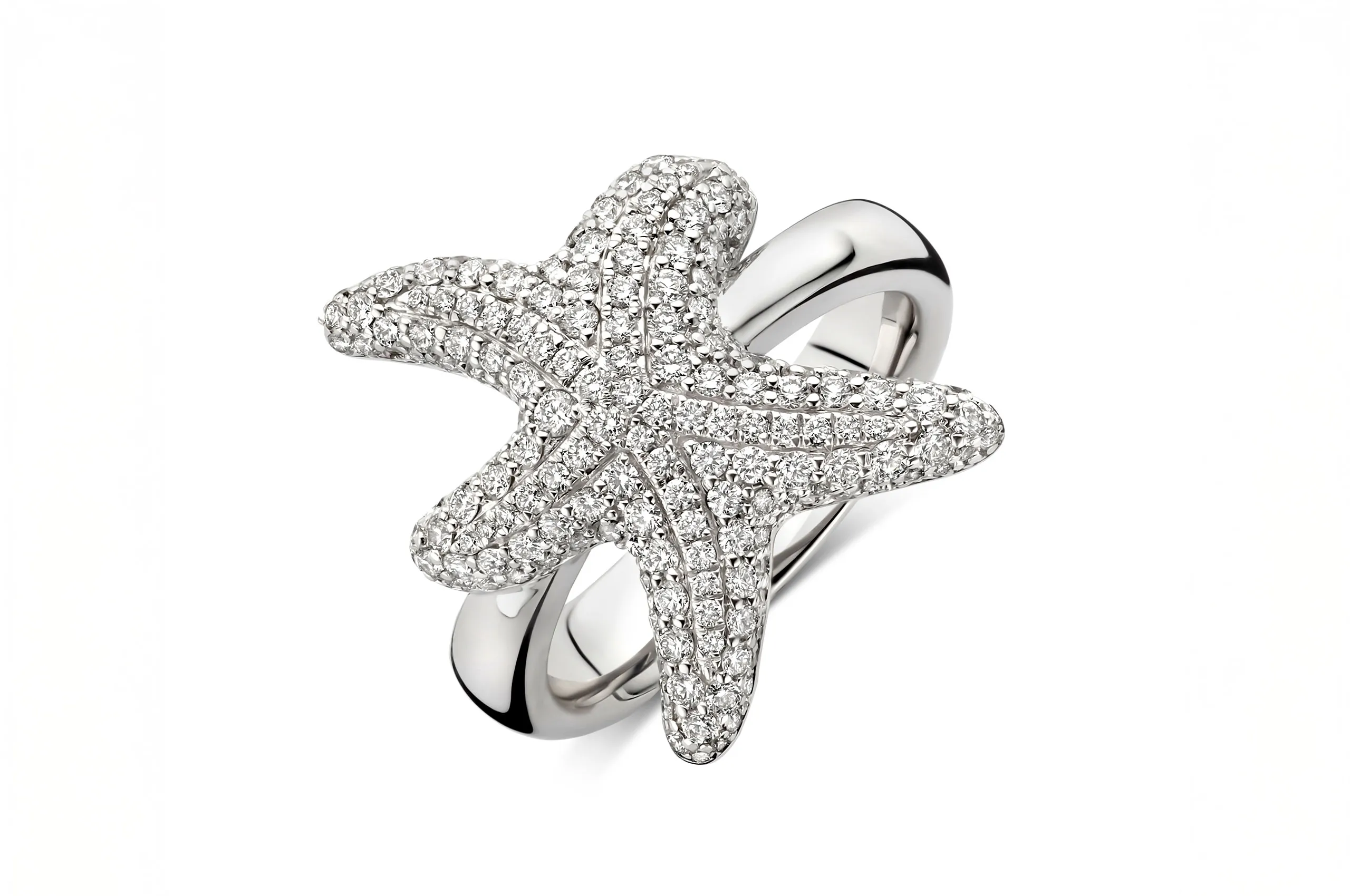<p>Histoire d’Elle Starfish ring with diamonds from the Les Oceans d&#8217;Elle collection</p>
