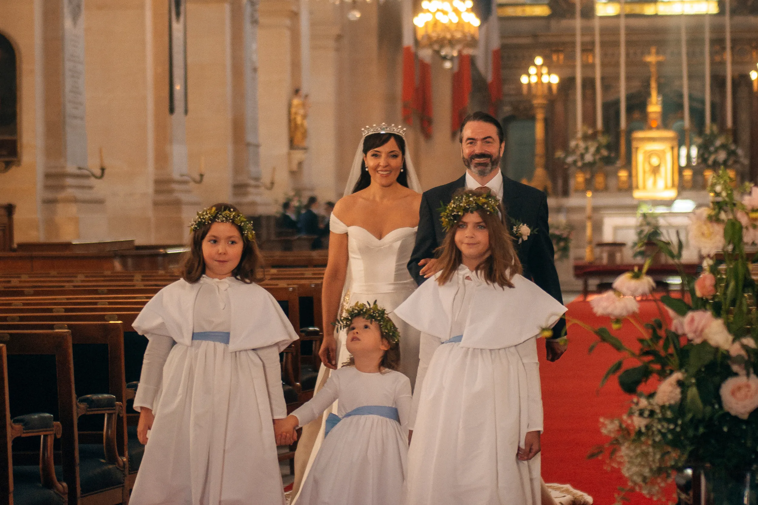 <p>Her Royal Highness Princess Yasmine Murat, Princess of Pontecorvo, and Joachim Charles Napoléon Murat, Prince of Pontecorvo at their religious wedding held at the Saint-Louis-des-Invalides Cathedral in Paris in October 2022</p>