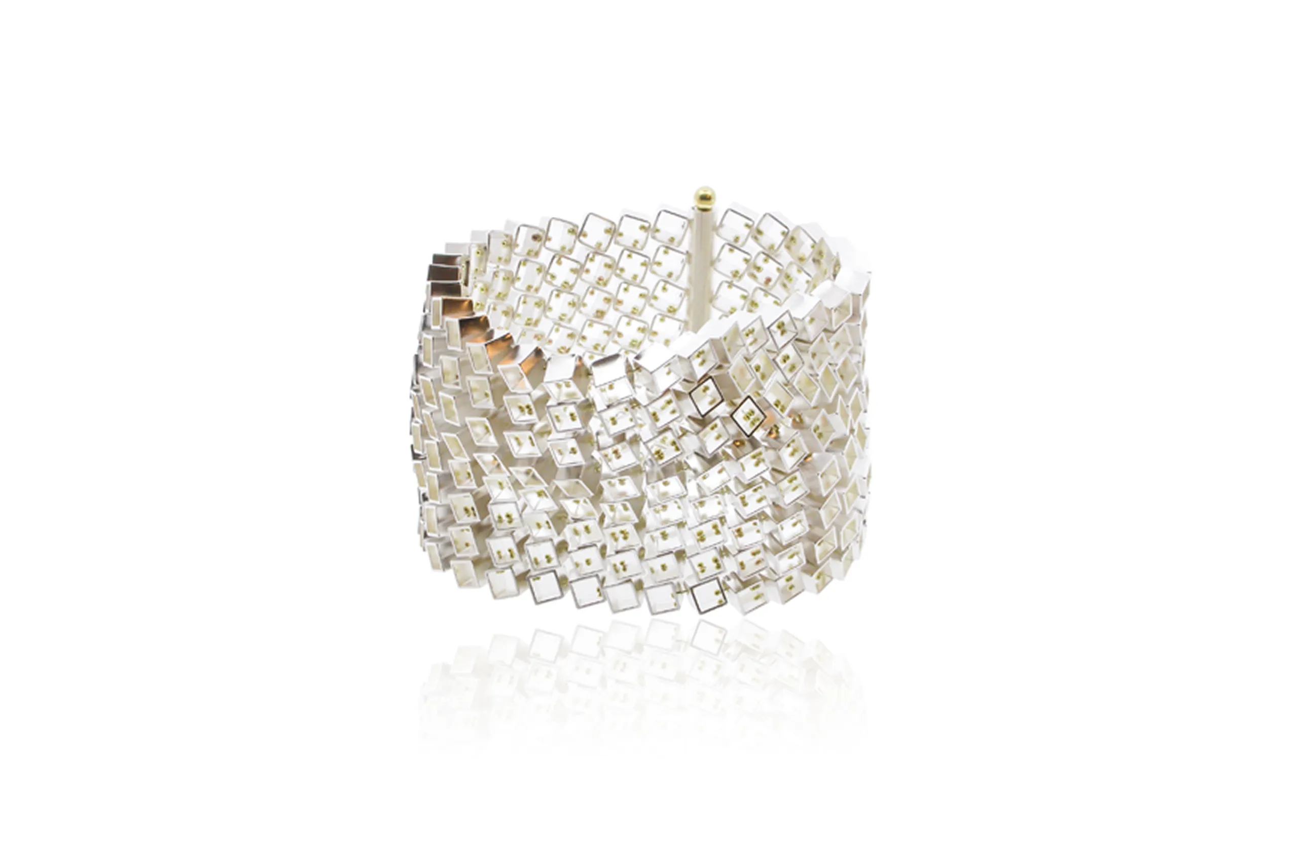 <p>Salima Thakker bracelet from the Modular collection crafted in sterling silver with 18k yellow gold thread</p>
