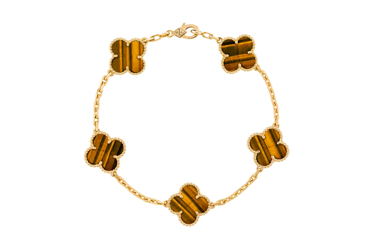 <p>Van Cleef&amp;Arpels &#8216;Alhambra&#8217; bracelet in tigers eye and yellow gold</p>
