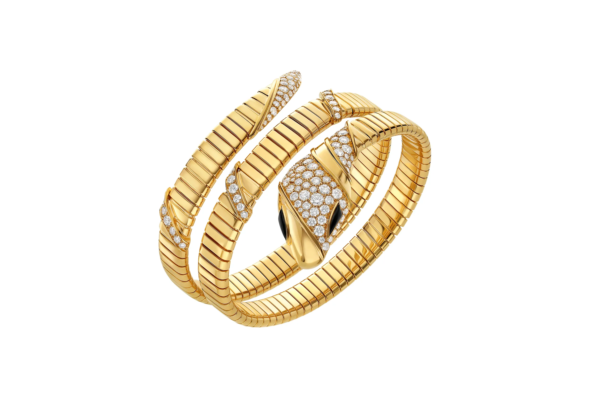 <p>The Bvlgari Serpenti bracelet worn by actress Shailene Woodley at the Venice Film Festival 2025, crafted in 18k yellow gold with onyx and 3.31 carats of diamonds</p>

