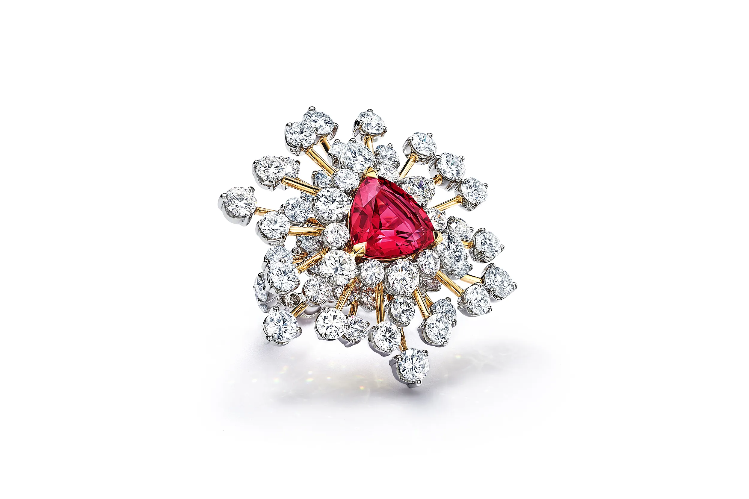 <p>British actress Emily Blunt at the Venice Film Festival 2025 wearing a ring from the Tiffany &amp; Co. 2024 Blue Book collection, set with a red spinel of over five carats and diamonds in platinum and 18k yellow gold</p>
