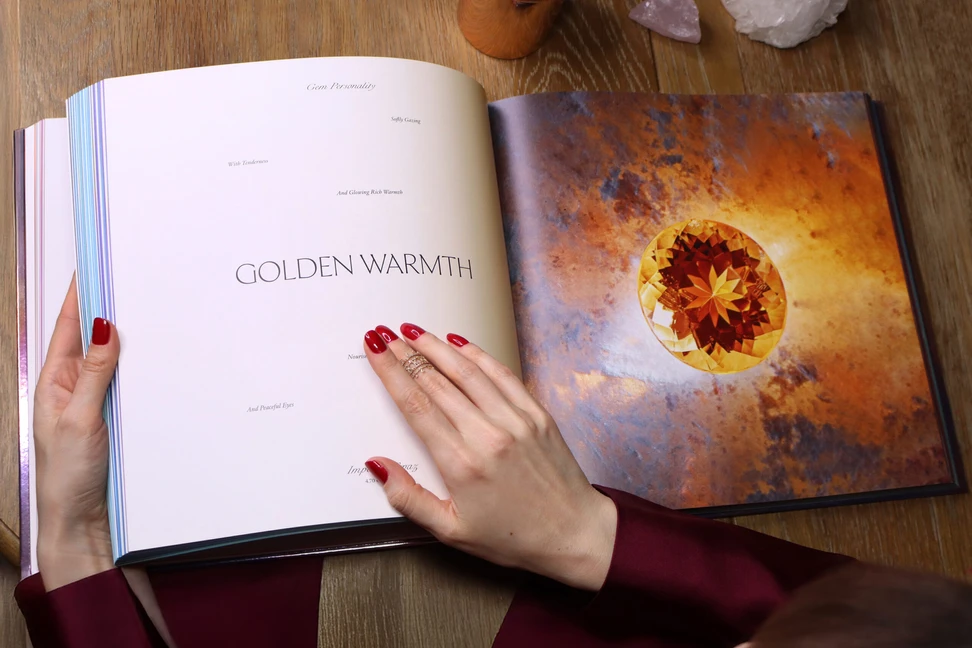 <p>Doris Hangartner celebrates the ‘Golden Warmth’ of an Imperial topaz in her latest coffee table book Gem Love Letters</p>
