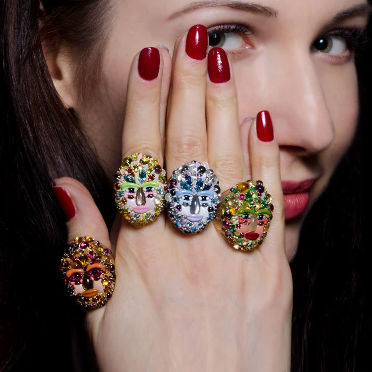 <p>Mattioli Arcimboldo Four Seasons rings</p>
