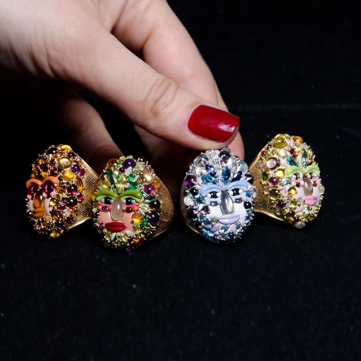 <p>Mattioli Arcimboldo Four Seasons rings</p>
