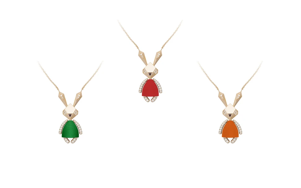 <p>Mayiana MY Affection pendants with diamonds set in 18K rose gold and colourful aluminium  </p>
