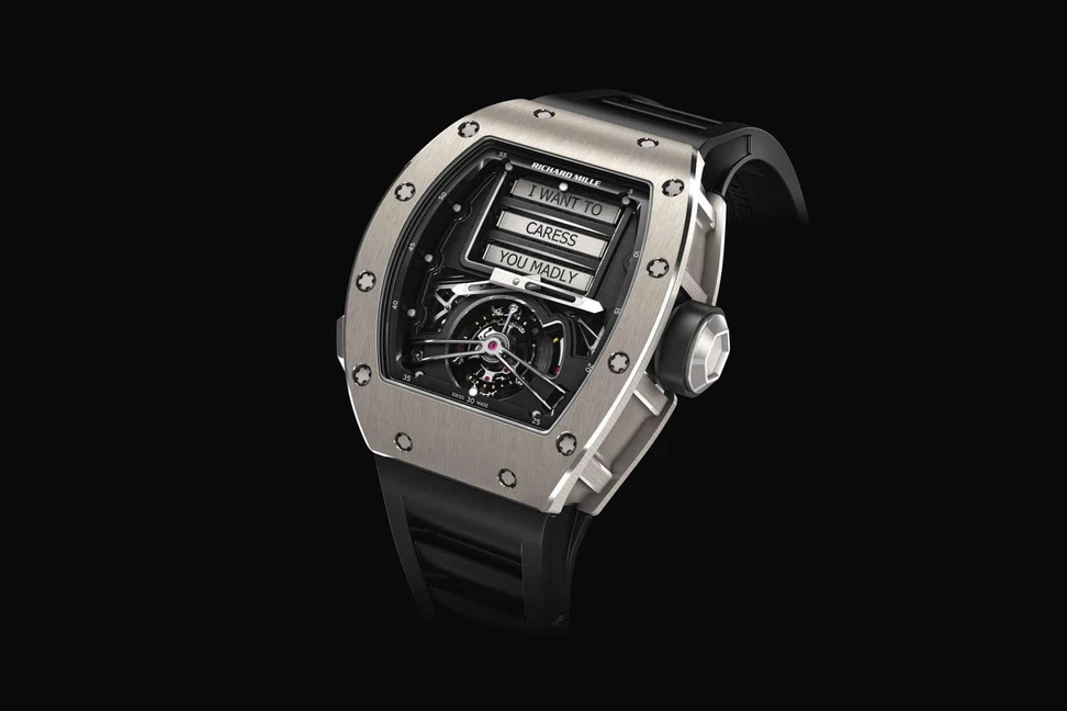 <p>Richard Mille’s RM 69 Erotic Tourbillon watch with ceramic in titanium</p>