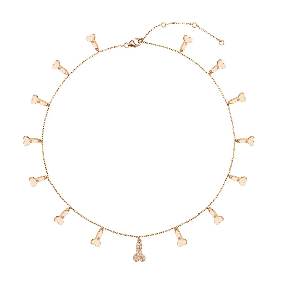 <p>Runa Jewelry Lingam necklace with sapphires in rose gold</p>