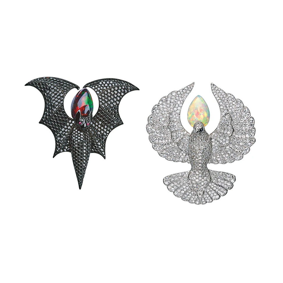 <p>Theodoros Dark and Light Diamond Opal Earrings</p>
