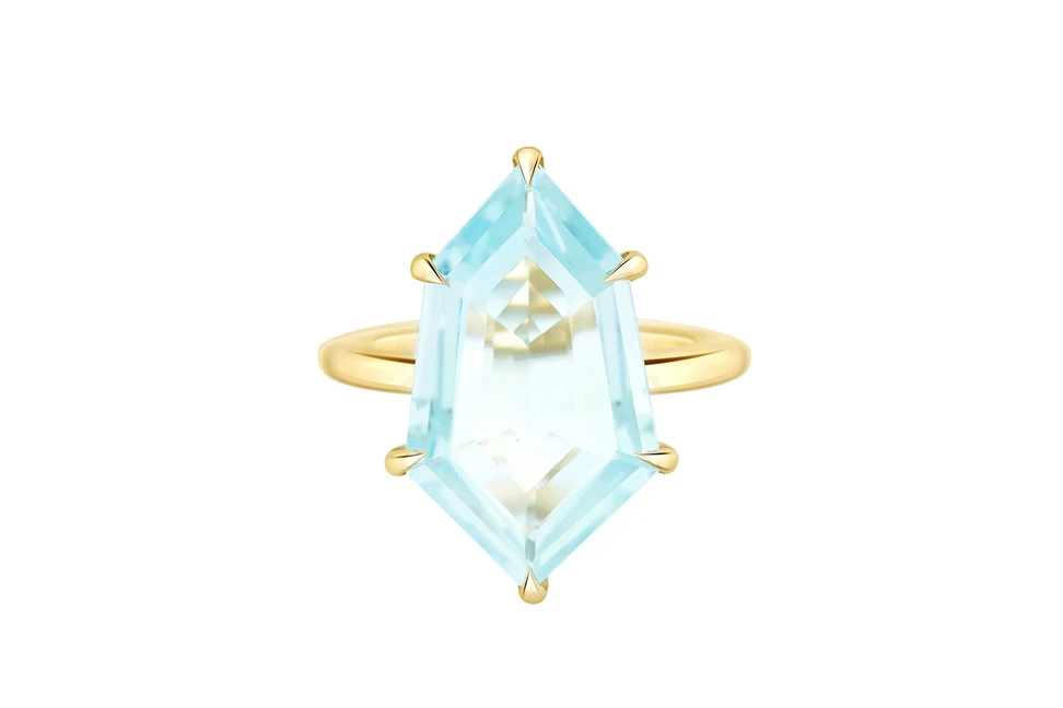 <p>Yi Collection Aquamarine & Diamond Contour Polygon ring from the new Contour collection with a 5.51 carat aquamarine in 18k yellow gold </p>