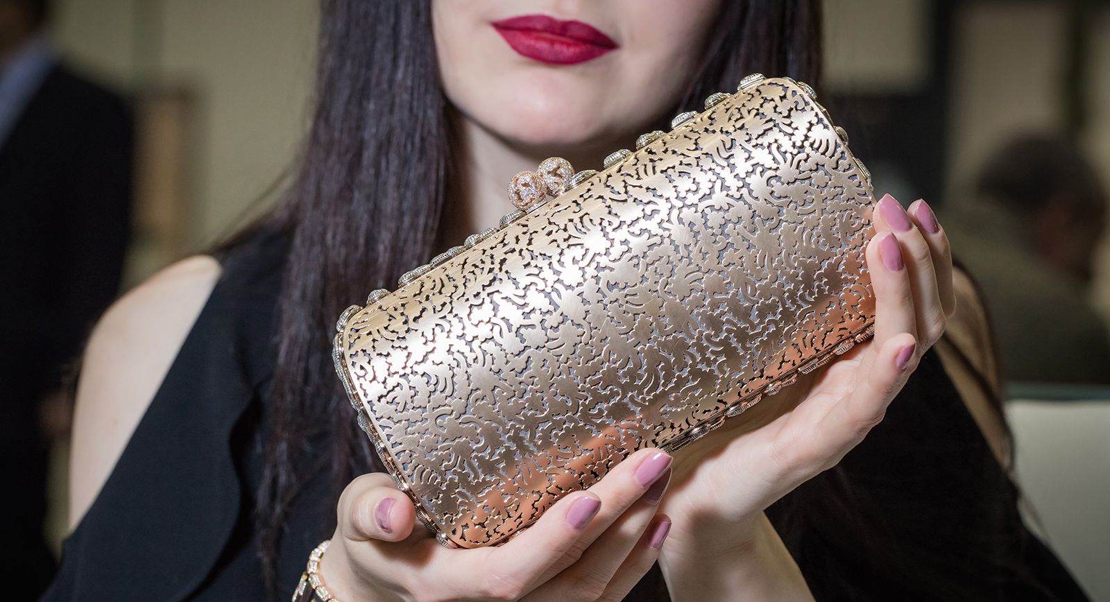 2023 Fashion Gold Diamond Evening Bags Luxury Handbag Elegent