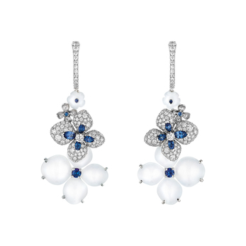 Chaumet Hortensia ‘Voie Lactée’ in brilliant cut diamonds, sapphires, chalcedony and 18k white gold 
