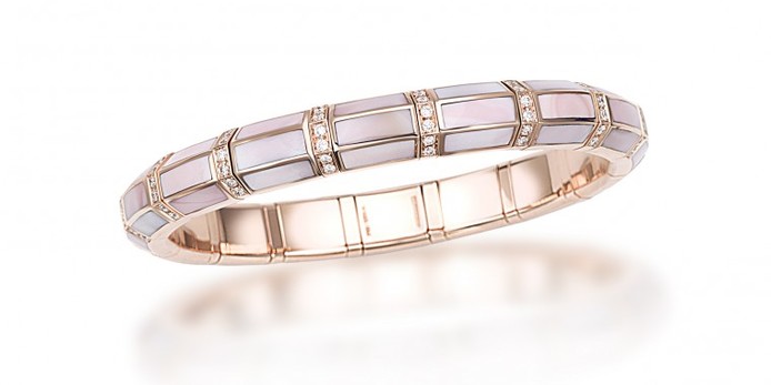 Picchiotti 'XpandableTM’ bracelet with pink mother of pearl, diamonds  and 18k rose gold 