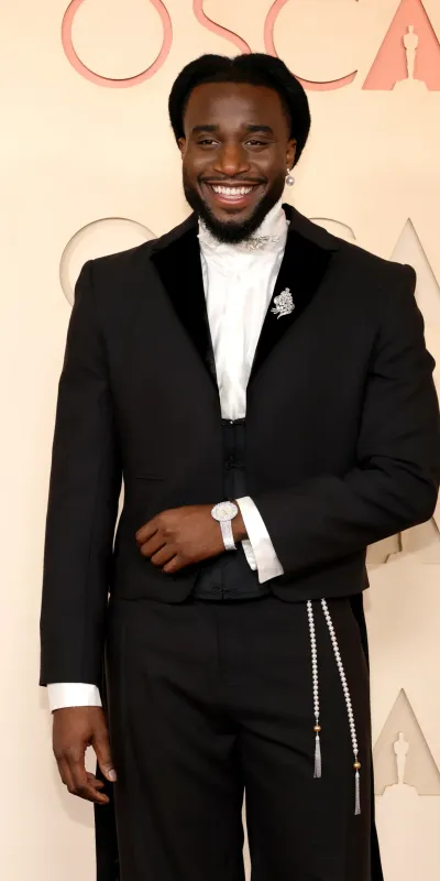 <p style="font-weight: 400;">Shaboozey wears Chopard L’Heure du Diamant Collection watch in white gold, set with 7.04-carats of diamonds and vintage brooch from Briony Raymond Vintage</p>
<p>&nbsp;</p>
