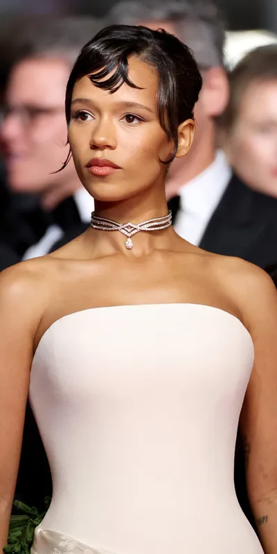 <p>Taylor Russell wears the Chaumet Joséphine Amour D’Aigrette choker to the 2026 Cannes Film Festival</p>