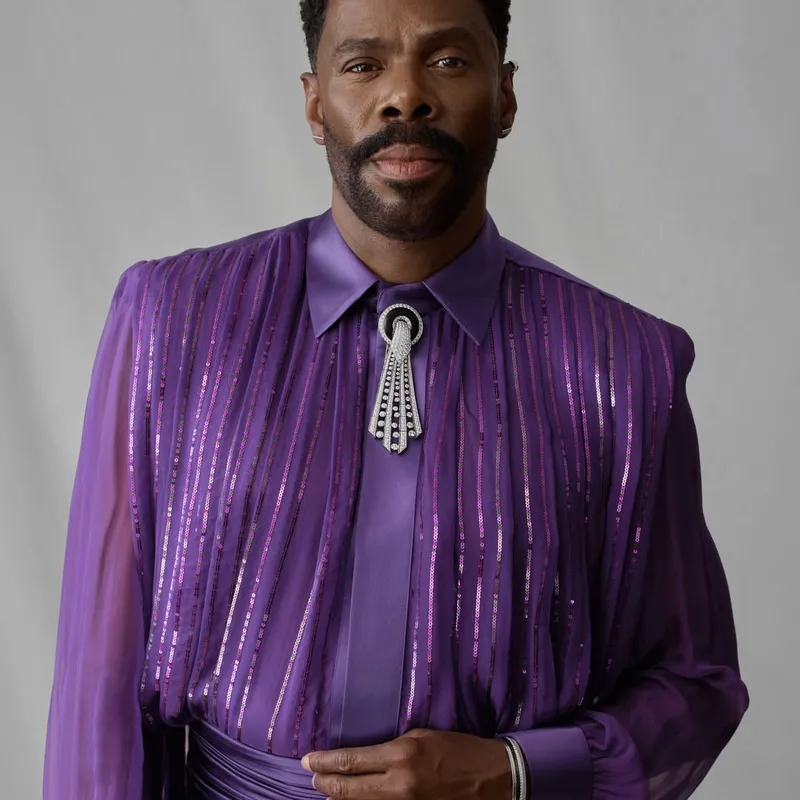 <p>Colman Domingo wears the Boucheron Art Deco-inspired Lavalliere brooch instead of a classic tie to the 2026 Cannes Film Festival</p>