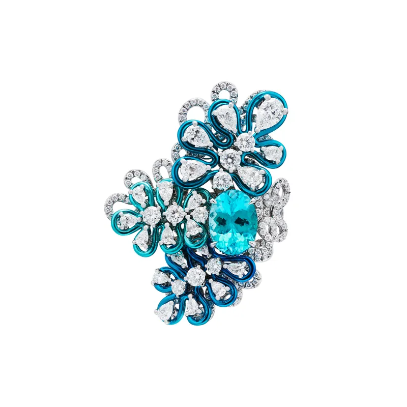 Dior Diorissima Fleur Aquatique Paraíba tourmaline and diamond ring