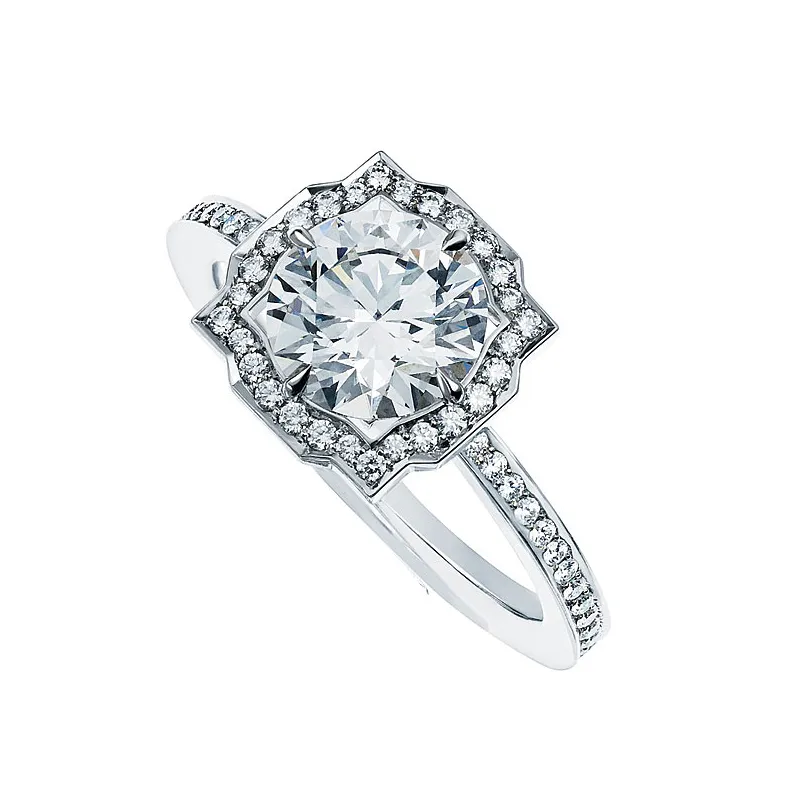 <p>‘Belle’ engagement ring with feature diamond and micropavé setting</p>