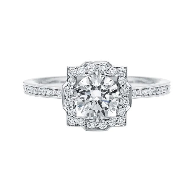 <p>‘Belle’ engagement ring with feature diamond and micropavé setting</p>
