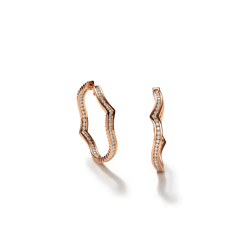 <p>Jeri large hoop earrings with 1.12 carats of laboratory-grown diamonds in 18k rose gold</p>