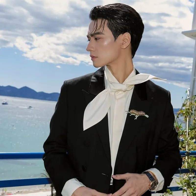 <p>Keng Harit wears a caterpillar-inspired Chopard brooch to the 2026 Cannes Film Festival</p>