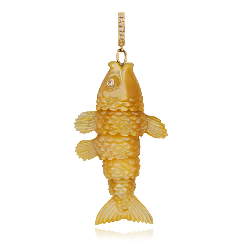  Articulated Mother of Pearl fish pendant