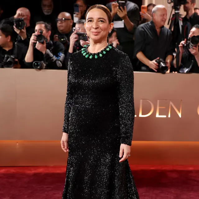 <p>Maya Rudolph wore a striking Chanel necklace alongside her Chanel dress</p>
