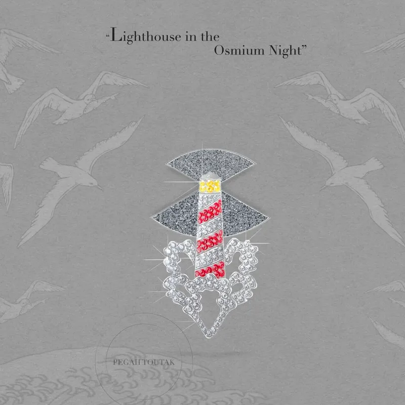 Osmium Visionary Contest 2026 finalist Pegah Toutak and her Lighthouse in the Osmium Night brooch