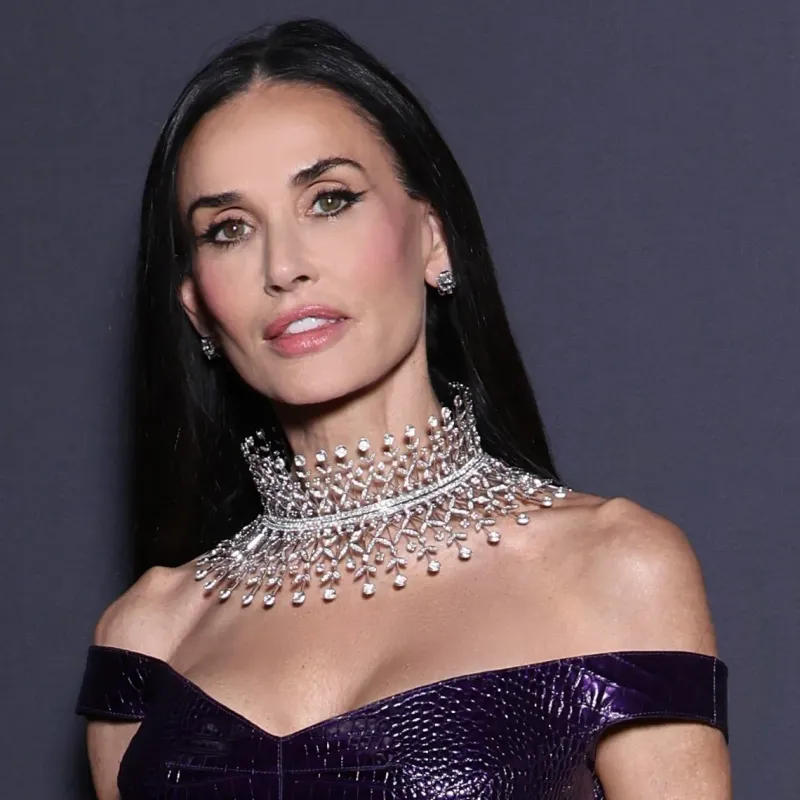 <p>Demi Moore wears the Boucheron Col High Jewellery necklace from the Histoire de Style The Power of Couture collection, set with diamonds and rock crystal in 18k white gold</p>