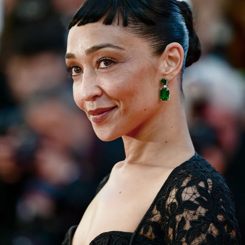 <p>Ruth Negga attends the Cannes Film Festival 2026 in a pair of emerald earrings by Chopard</p>