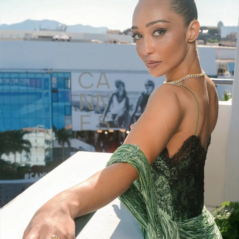 <p>Cannes 2026 Jury member Ruth Negga wears a ring and a white and yellow diamond necklace, both by Chopard</p>