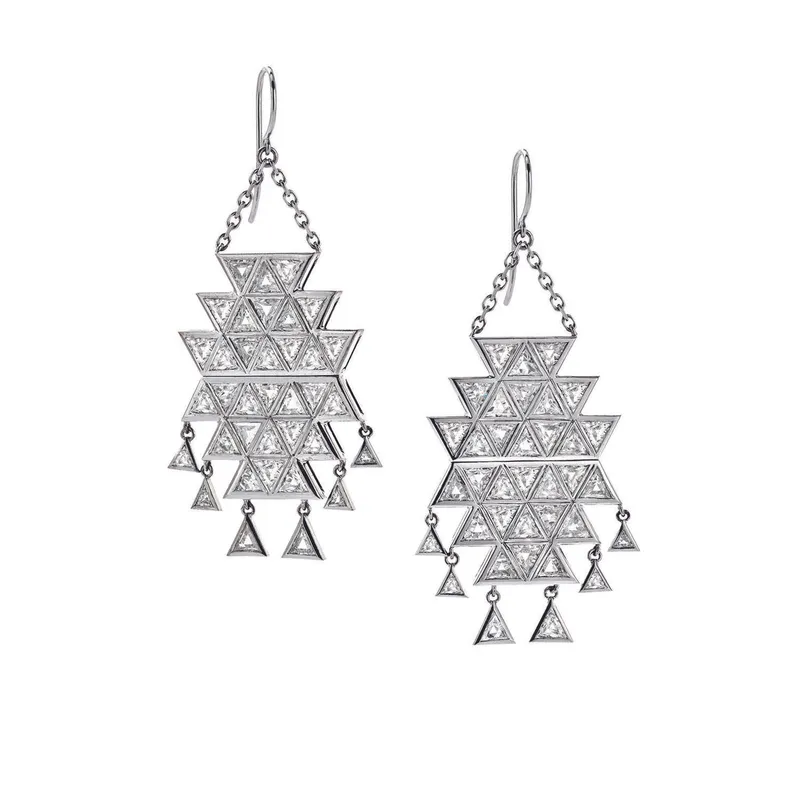<p>Solange Azagury-Partridge ‘Nimrod’ earrings with diamonds in white gold</p>