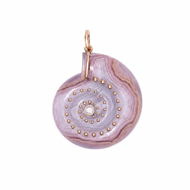  Laguna carved agate Nautilus pendant