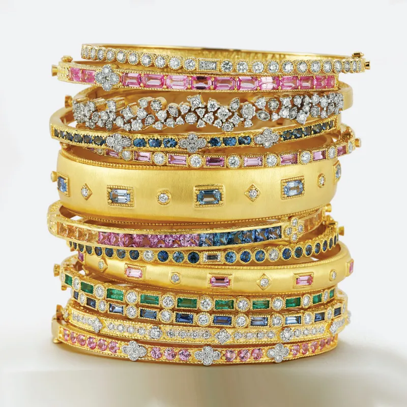 <p>Stacked bangles from the Modern Etruscan collection, inspired by intricately crafted artifacts found in ancient civilisations</p>