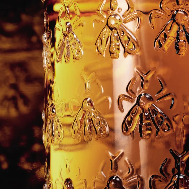 <p>The Bee Bottle created by Begüm Khan for Guerlain, inspired by the brand’s historic bee and honeycomb motifs</p>