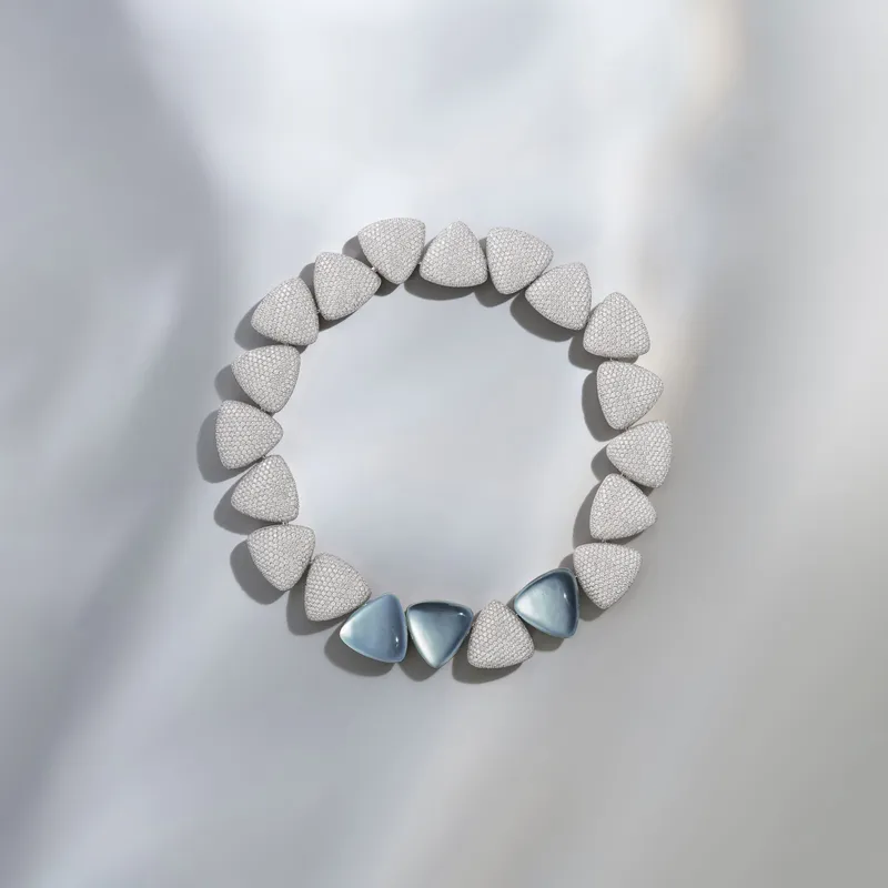 Vhernier Freccia High Jewellery necklace with black jade, mother of pearl, rock crystal and 61.43 carats of diamonds in white gold 