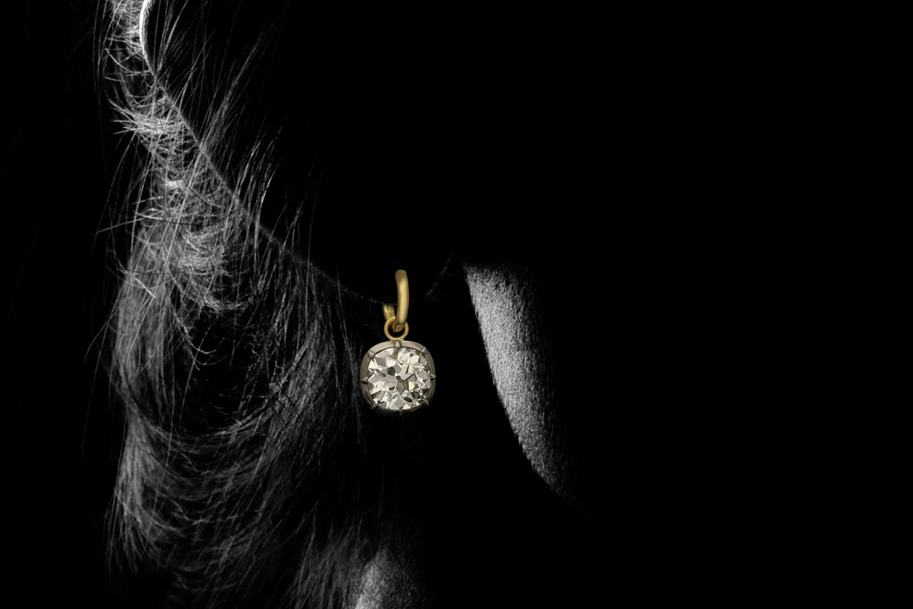 <p>13.24ct Old Mine Cushion Cut Diamond Georgian Revival Earrings by Hancocks</p>
