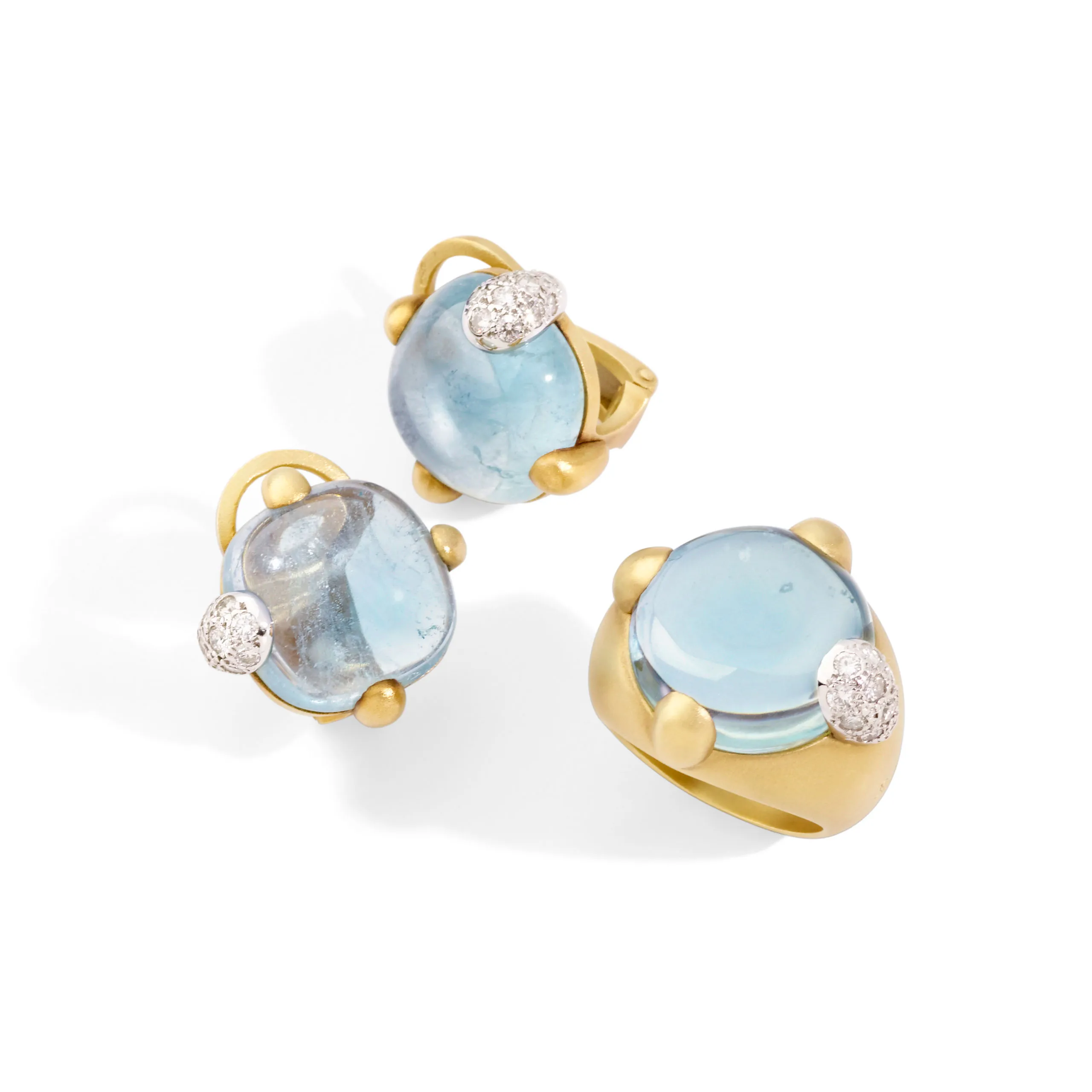 Pomellato Griffe earrings and ring, 1996