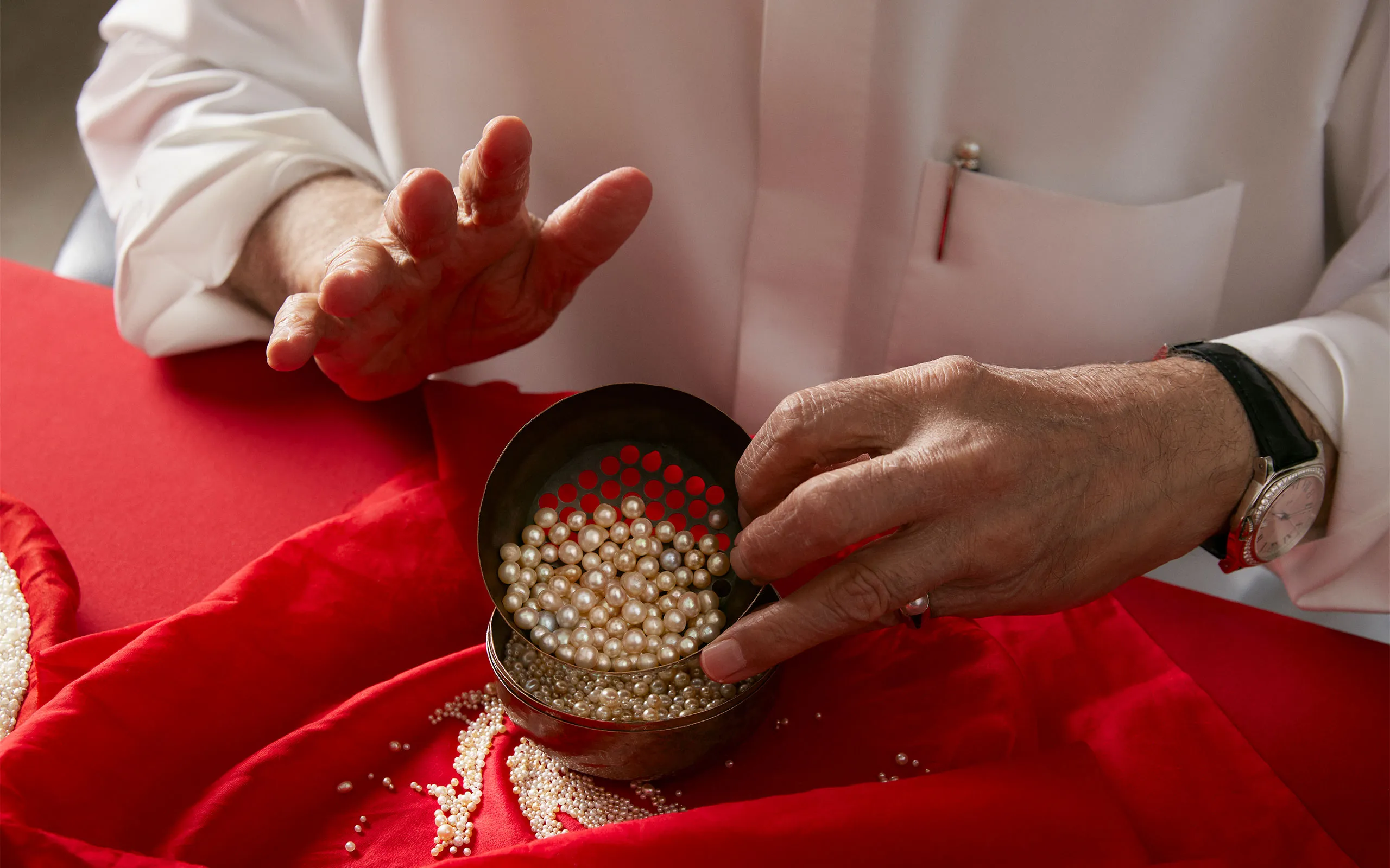 <p>The same principles have guided the Al Mahmood family for generations: an insistence on natural origin, an expert eye for selection and an appreciation for the organic beauty that makes each pearl unique</p>
