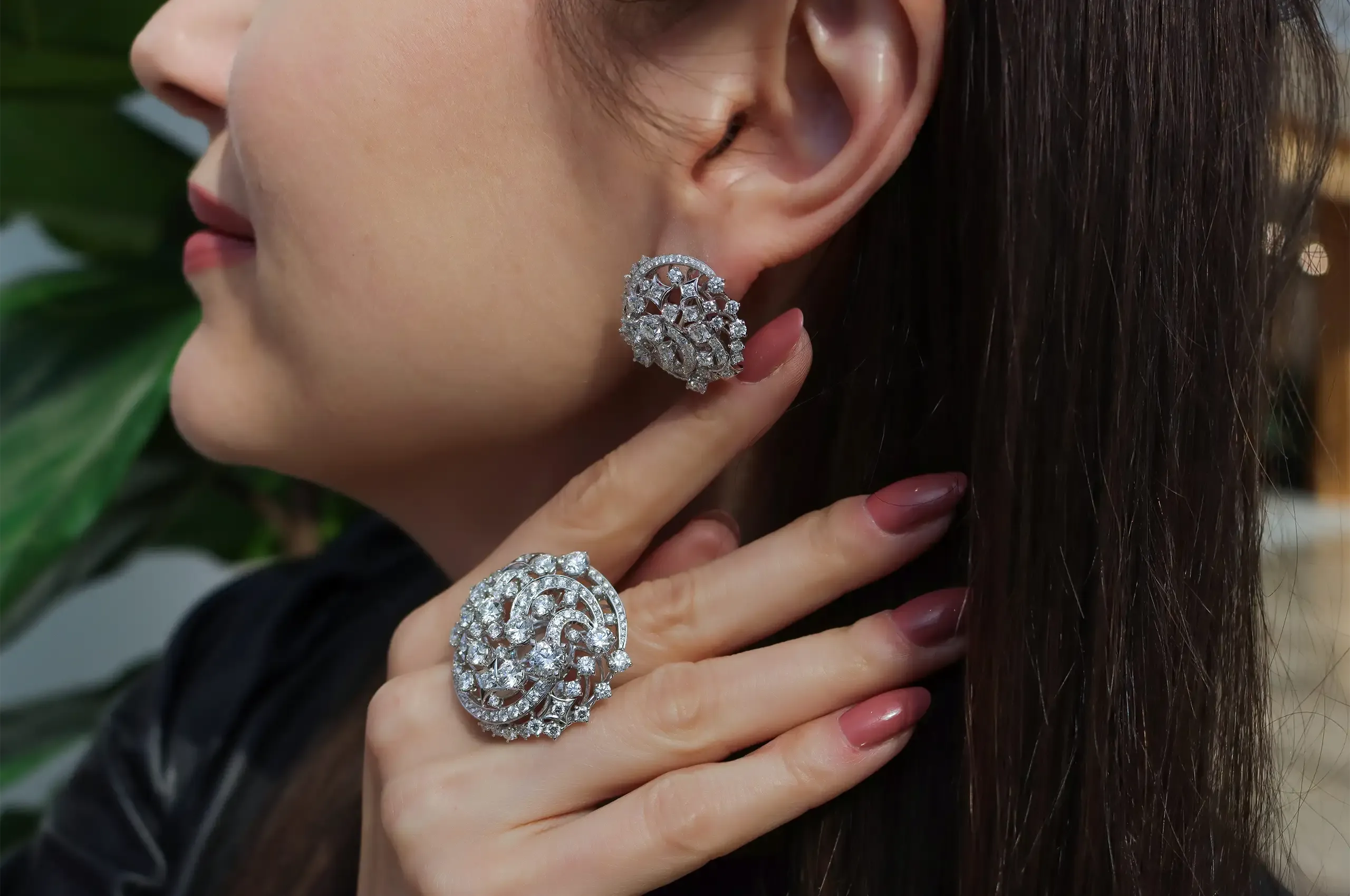 Inspired by galaxies and celestial clusters, Anton Jewellery's Galaxy collection arranges round brilliant-cut diamonds in overlapping arcs