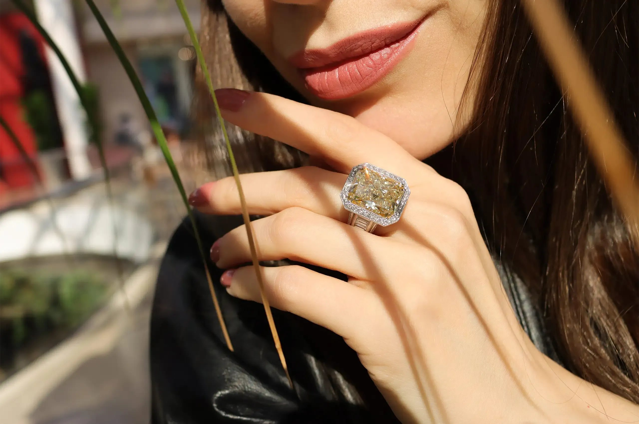 The Ritz Melbourne High Jewellery ring from ANTON’s Hello Yellow® collection, showcasing a 15.28ct GIA-certified radiant-cut yellow diamond