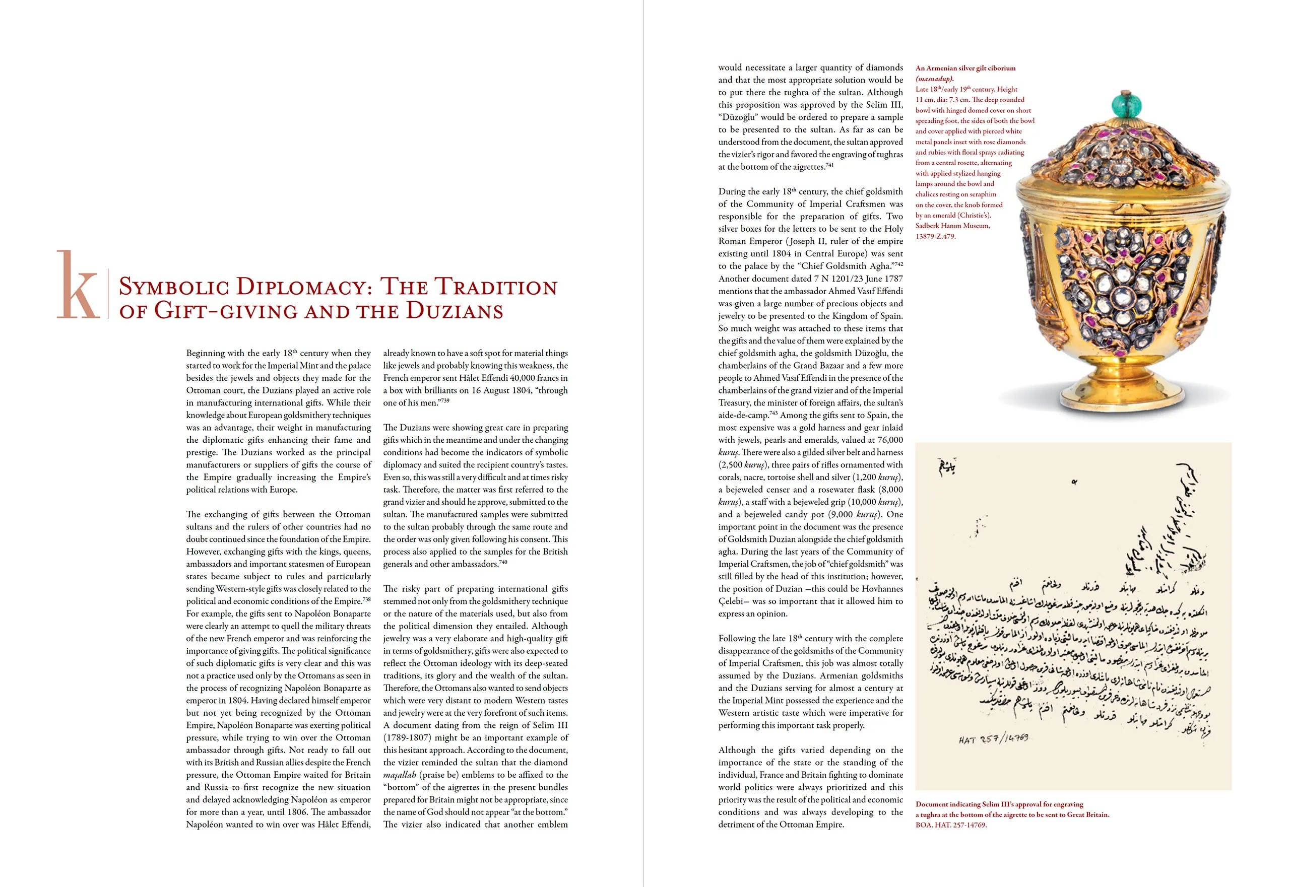 A spread from the encyclopaedic, two-volume Jewelry and Armenian Goldsmiths Under the Ottomans