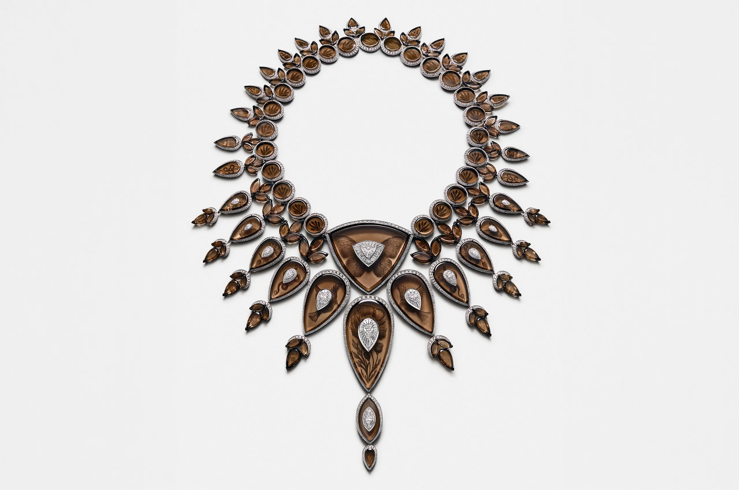 The Tattoo necklace from Boucheron's Human Being Carte Blanche High Jewellery collection draws inspiration from the artistry of tattooing, where jewellery becomes an extension of the body.