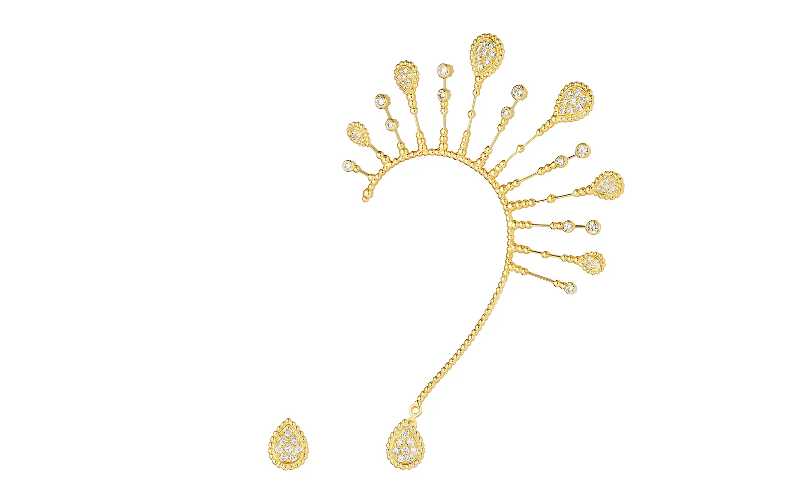 <p>Colman Domingo topped off his second look with this spiked diamond ear cuff by Boucheron</p>
