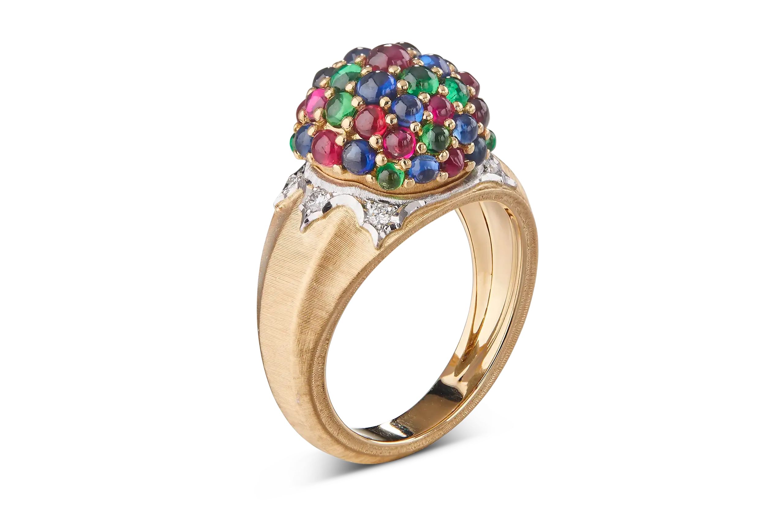 The Muse ring marks a new chapter for Buccellati’s Caviar motif, which had previously appeared primarily in the Maison’s silver collections.